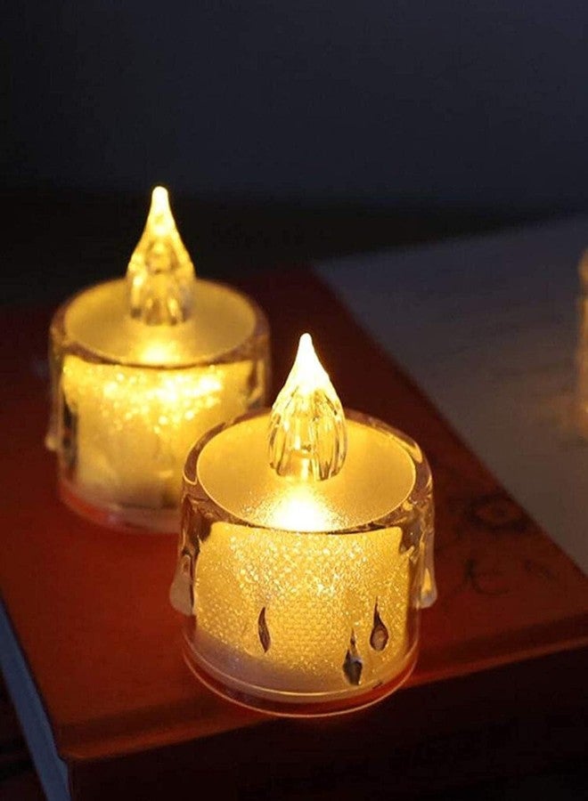 DECOVAA Crystal LED Tealight Candles, Battery-Operated Flameless Tea Lights Safe for Kids & Pets, Smokeless Decorative Candles for Home Décor, Diwali, Wedding & Home Decoration (Pack of 12) - Image 3